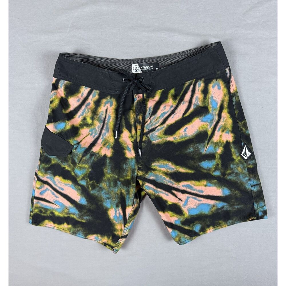 Volcom Mod-Tech 19" Boardshorts Tie Dye Swim Trunks Size 31